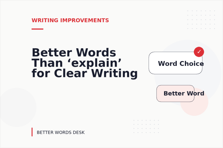 Better Words Than ‘explain’ for Clear Writing Better Words Than ‘explain’ for Clear Writing